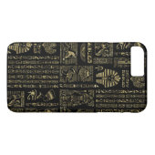 Ägyptische Hieroglyphen und Gottheitsgold auf Case-Mate iPhone Hülle (Rückseite (Horizontal))