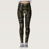 Ägyptische Hieroglyphen und Gottheitsgold auf Leggings (Vorderseite)