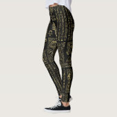 Ägyptische Hieroglyphen und Gottheitsgold auf Leggings (Links)