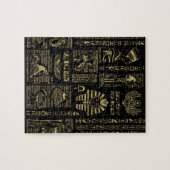 Ägyptische Hieroglyphen und Gottheitsgold auf Puzzle (Horizontal)
