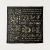 Ägyptische Hieroglyphen und Gottheitsgold auf Wandteppich (Vorderseite (Horizontal))