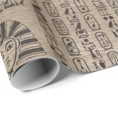 Ägyptische Hieroglyphen und Symbole auf Holz Geschenkpapier (Rolleneckpunkt)
