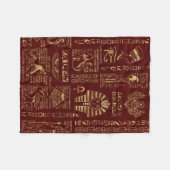 Ägyptische Hieroglyphen und Symbolrotleder Fleecedecke (Vorderseite (Horizontal))