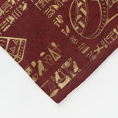 Ägyptische Hieroglyphen und Symbolrotleder Fleecedecke (Ecke)