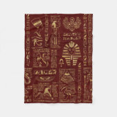 Ägyptische Hieroglyphen und Symbolrotleder Fleecedecke (Vorderseite)