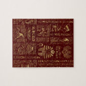 Ägyptische Hieroglyphen und Symbolrotleder Puzzle (Horizontal)