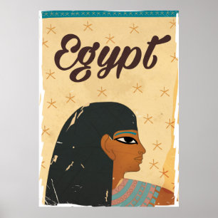 Ägyptische Hieroglyphen Vintage Reiseplakat Poster