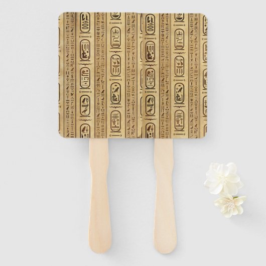 Ägyptische Hieroglyphen Vintage Textur Fächer (Vorne und Hinten)