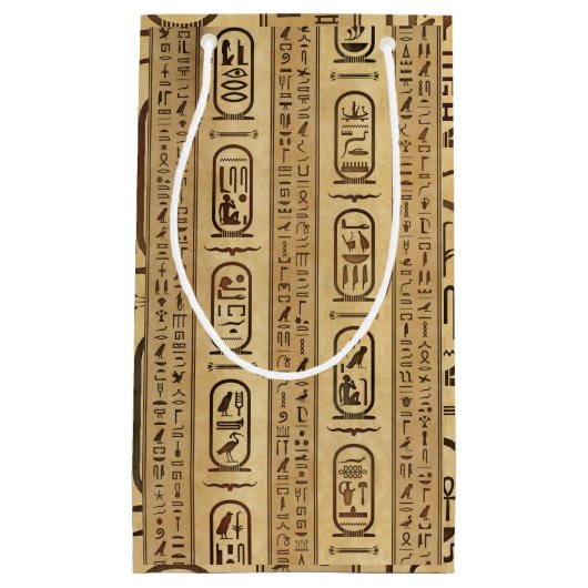 Ägyptische Hieroglyphen Vintage Textur Kleine Geschenktüte (Vorderseite)