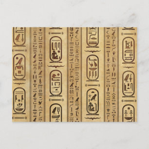 Ägyptische Hieroglyphen Vintage Textur Postkarte