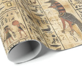 ägyptische Hieroglyphen Vogel Gott Muster Geschenkpapier (Rolleneckpunkt)