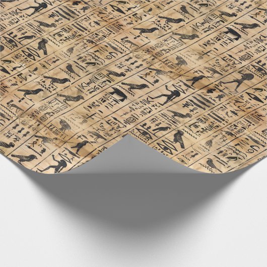 Ägyptische Hieroglyphen Vogelmuster 2 Geschenkpapier (Ecke)