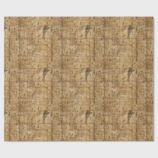 Ägyptische Hieroglyphen Vogelmuster 2 Geschenkpapier (Flach)