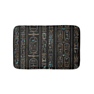 Ägyptische Hieroglyphenmuster Goldohrschnecke Badematte