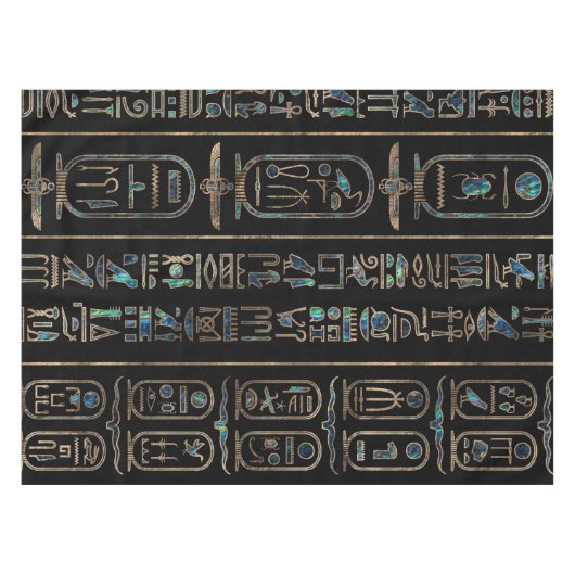 Ägyptische Hieroglyphenmuster Goldohrschnecke Tischdecke (Vorderseite (Horizontal))