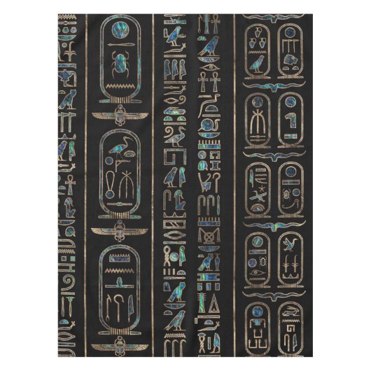 Ägyptische Hieroglyphenmuster Goldohrschnecke Tischdecke (Vorderseite)