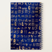 Ägyptische Hieroglyphics aus Gold auf Blue Intial Notizblock (Rückseite)