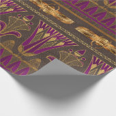 Ägyptische Hieroglyphics Papyrus Scarab Floral Geschenkpapier (Ecke)
