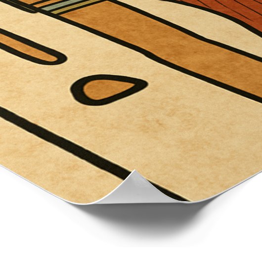 Ägyptische Hieroglyphische Kunst Antike Symbole Po Poster (Ecke)
