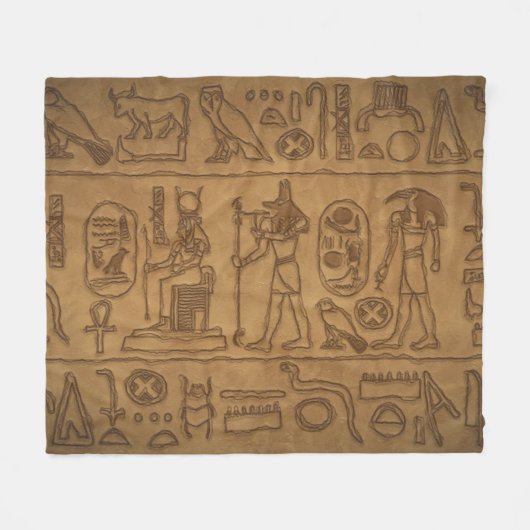 Ägyptische Hieroglyphische Kunst Fleecedecke (Vorderseite (Horizontal))