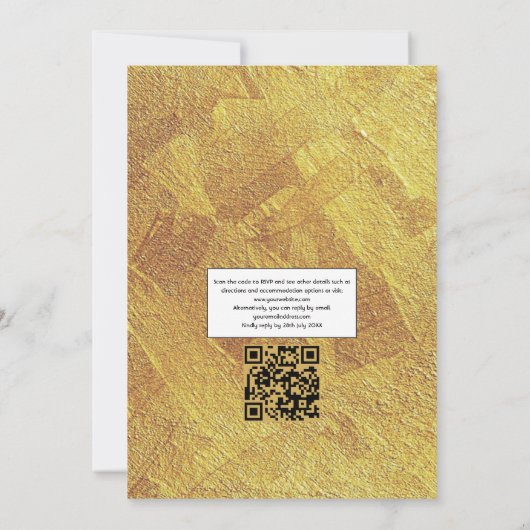 Ägyptische Hochzeit des QR-Kodex Einladung (Rückseite)