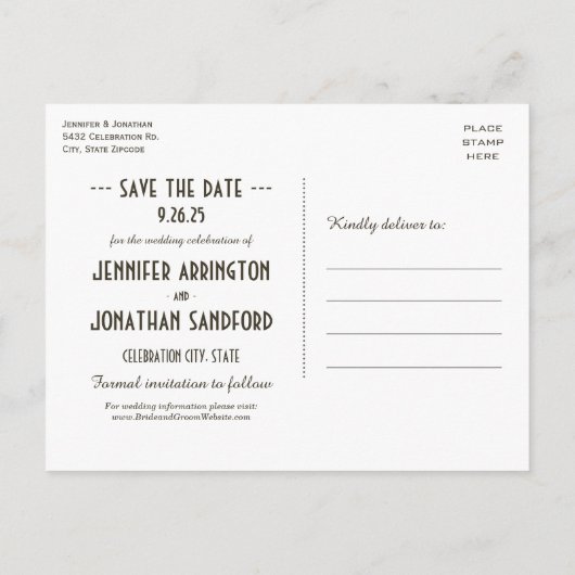 Ägyptische Hochzeit rettet das Datum der Postkarte (Rückseite)