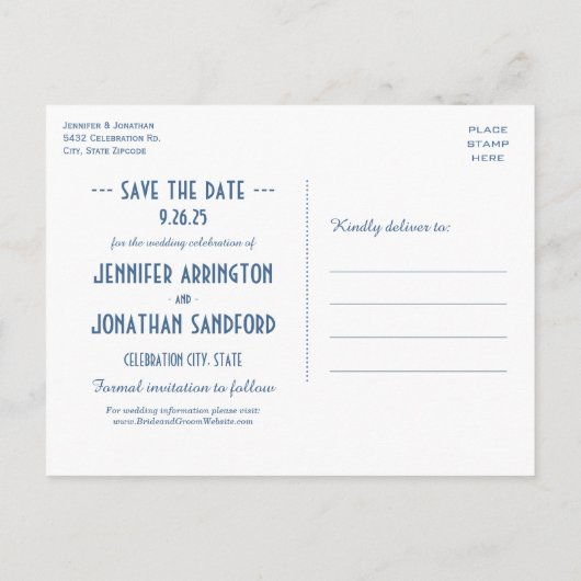 Ägyptische Hochzeit rettet das Datum der Postkarte (Rückseite)