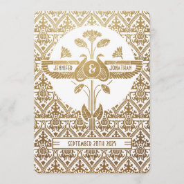 Ägyptische Hochzeitseinladungen Gold & Weiß Einladung