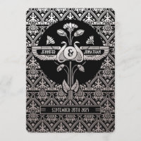 Ägyptische Hochzeitseinladungen im Jugendstil Silb