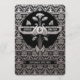 Ägyptische Hochzeitseinladungen im Jugendstil Silb Einladung