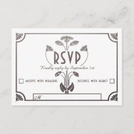Ägyptische Hochzeitskarte für Hochzeiten - Silber  RSVP Karte