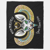 Ägyptische Hohepriesterin Black Magic Sphynx Cat R Fleecedecke (Vorderseite)