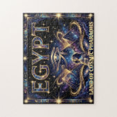 Ägyptische Horusauge-Kosmische-Pyramiden-Kunst Puzzle (Vertikal)