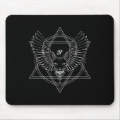 Ägyptische Horusaugen und Katze mit Flügeln V-nec Mousepad (Vorne)