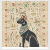 Ägyptische Katze - Bastet auf Papyrus Aufkleber (Blatt)