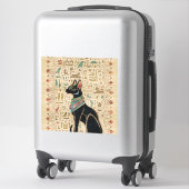 Ägyptische Katze - Bastet auf Papyrus Aufkleber (Koffer)