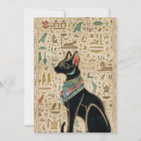 Ägyptische Katze - Bastet auf Papyrus