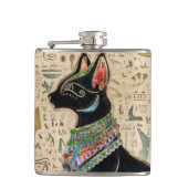 Ägyptische Katze - Bastet auf Papyrus Flachmann (Vorderseite)