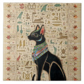 Ägyptische Katze - Bastet auf Papyrus Fliese (Vorderseite)