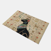 Ägyptische Katze - Bastet auf Papyrus Fußmatte (Schrägansicht)