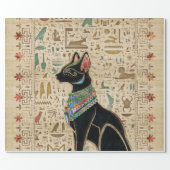 Ägyptische Katze - Bastet auf Papyrus Geschenkpapier (Flach)