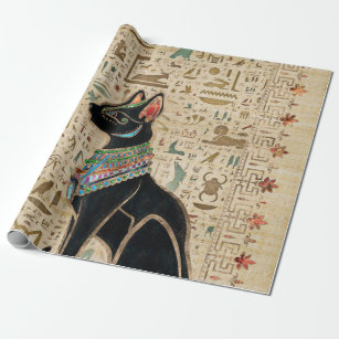 Ägyptische Katze - Bastet auf Papyrus Geschenkpapier