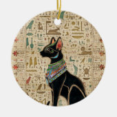 Ägyptische Katze - Bastet auf Papyrus Keramik Ornament (Vorne)