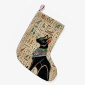 Ägyptische Katze - Bastet auf Papyrus Kleiner Weihnachtsstrumpf (Vorderansicht (hängend))