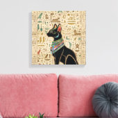 Ägyptische Katze - Bastet auf Papyrus Leinwanddruck (Insitu (Wohnzimmer))