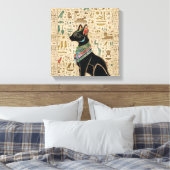 Ägyptische Katze - Bastet auf Papyrus Leinwanddruck (Insitu (Schlafzimmer))