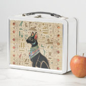 Ägyptische Katze - Bastet auf Papyrus Metall Brotdose (Beispiel)