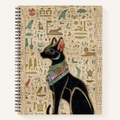 Ägyptische Katze - Bastet auf Papyrus Notizblock (Vorderseite)