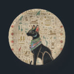 Ägyptische Katze - Bastet auf Papyrus Pappteller<br><div class="desc">Ägyptische Katze - Bastet auf Papyrus</div>