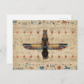 Ägyptische Katze - Bastet auf Papyrus Postkarte (Vorne/Hinten)